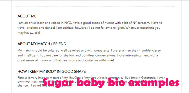 Sugar baby bio examples-Best profile Bio Ideas to Stand out